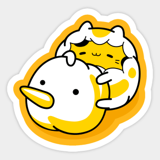 yellow cat hello winter Sticker